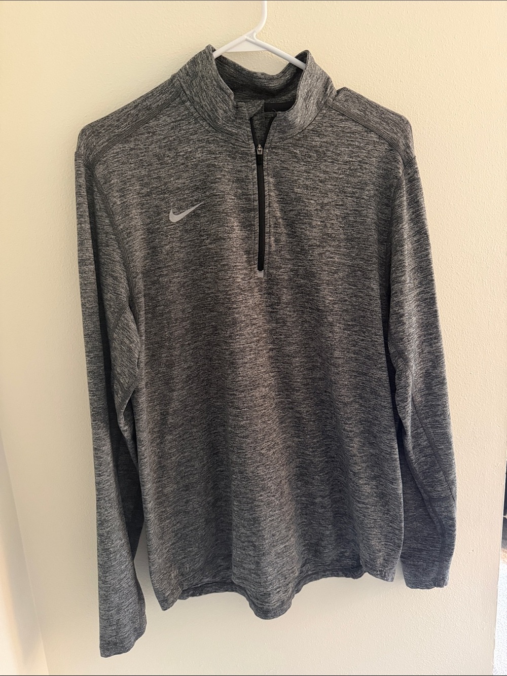 Nike Men's Gray Heather Quarter-Zip Performance Jacket